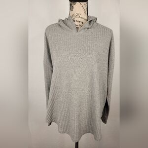 Chaser Sz L Waffle Knit Thermal Top Long Sleeve Gray